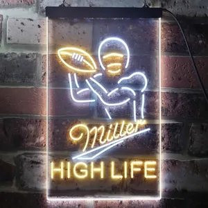 Miller Football 2 Neon-Like LED Sign