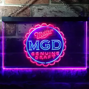 Miller Genuine Draft - Bottlecap Neon-Like LED Sign
