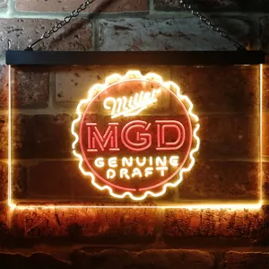 Miller Genuine Draft - Bottlecap Neon-Like LED Sign