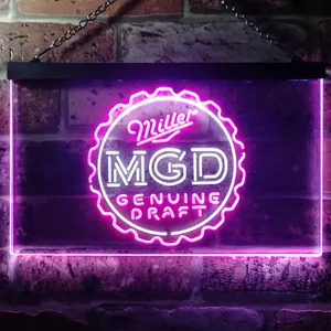 Miller Genuine Draft - Bottlecap Neon-Like LED Sign