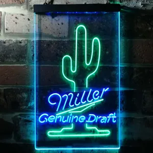 Miller Genuine Draft Cactus Neon-Like LED Sign