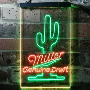 Miller Genuine Draft Cactus Neon-Like LED Sign