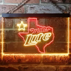 Miller Lite - Map Star Neon-Like LED Sign