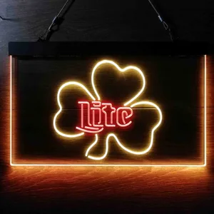 Miller Lite Shamrock Neon-Like LED Sign