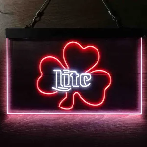 Miller Lite Shamrock Neon-Like LED Sign