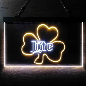 Miller Lite Shamrock Neon-Like LED Sign