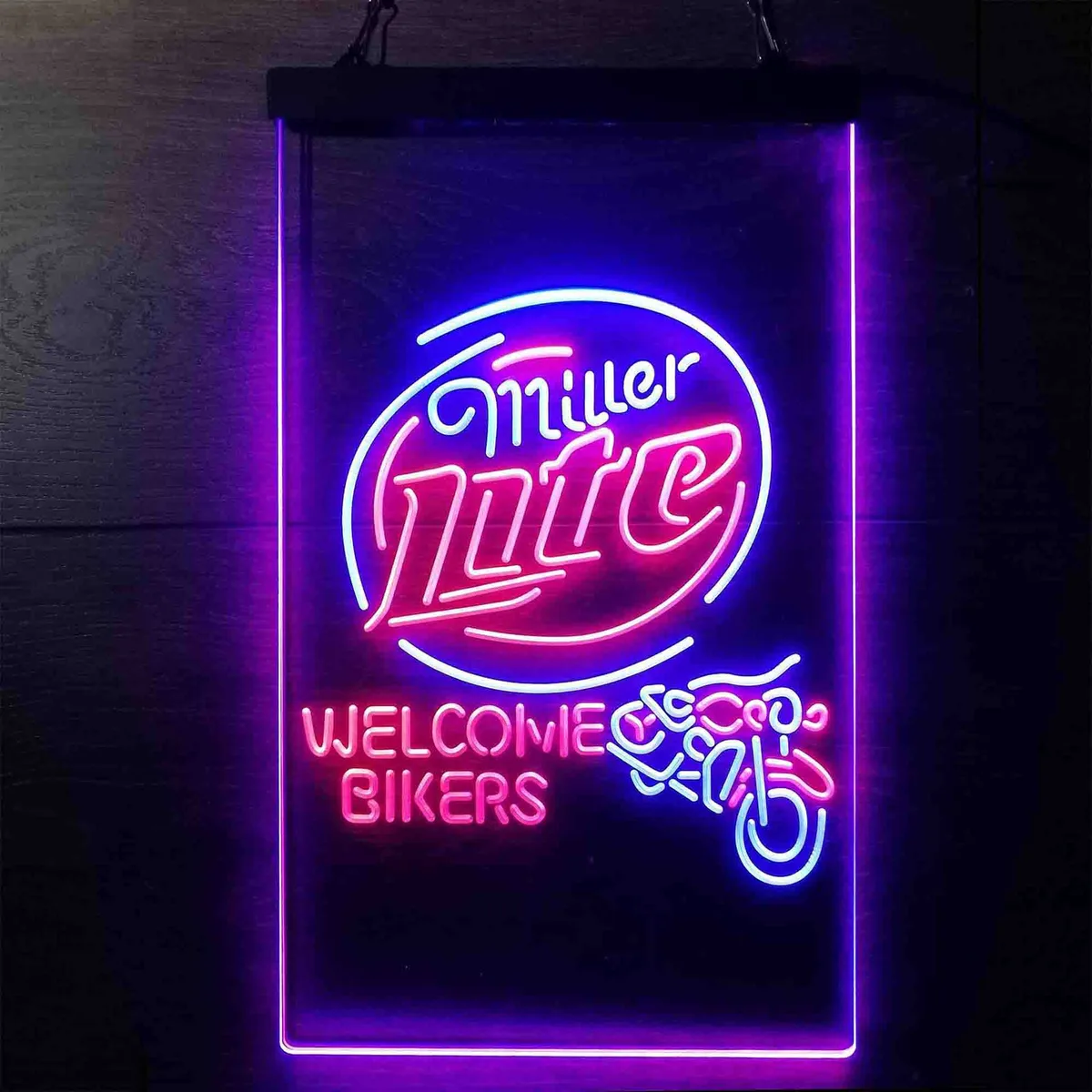 Miller Lite Welcome Bikers Neon-Like LED Sign