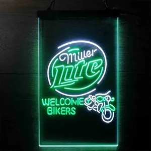 Miller Lite Welcome Bikers Neon-Like LED Sign