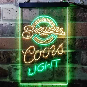 Milwaukee Brewers Coors Light Neon-Like LED Sign - Legacy Edition