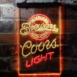 Milwaukee Brewers Coors Light Neon-Like LED Sign - Legacy Edition