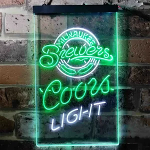 Milwaukee Brewers Coors Light Neon-Like LED Sign - Legacy Edition