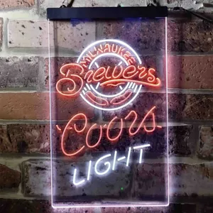 Milwaukee Brewers Coors Light Neon-Like LED Sign - Legacy Edition