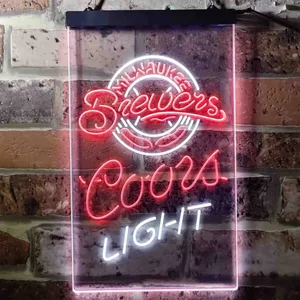 Milwaukee Brewers Coors Light Neon-Like LED Sign - Legacy Edition