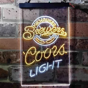 Milwaukee Brewers Coors Light Neon-Like LED Sign - Legacy Edition