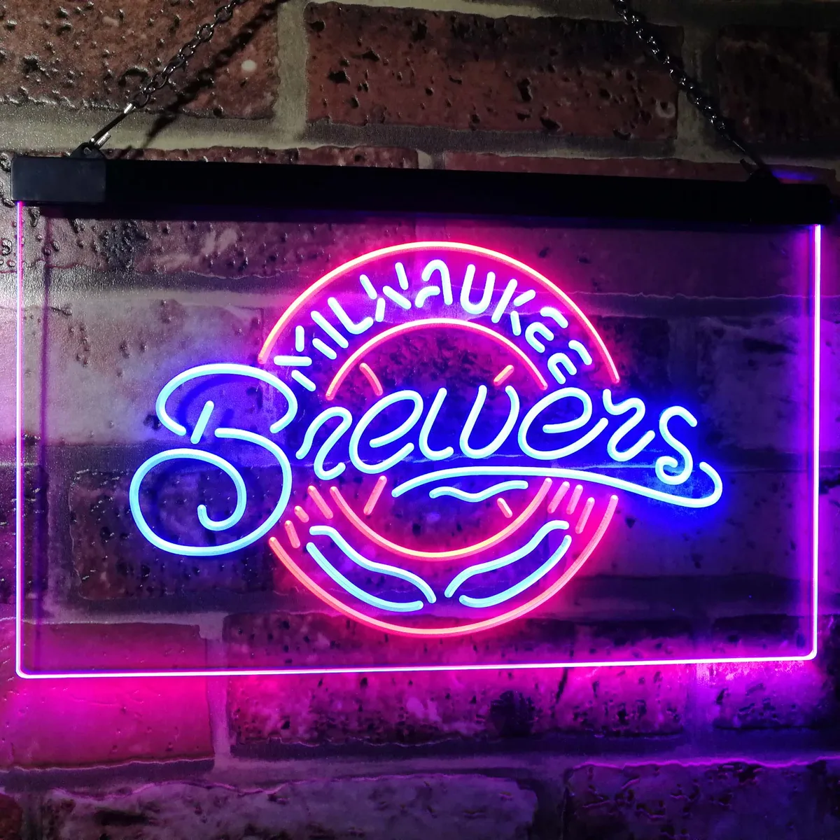 Milwaukee Brewers Logo 1 Neon-Like LED Sign - Legacy Edition
