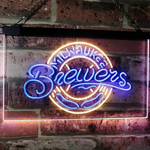 Milwaukee Brewers Logo 1 Neon-Like LED Sign - Legacy Edition