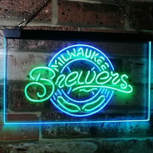 Milwaukee Brewers Logo 1 Neon-Like LED Sign - Legacy Edition