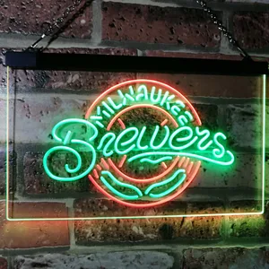 Milwaukee Brewers Logo 1 Neon-Like LED Sign - Legacy Edition