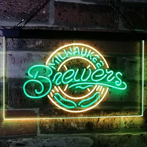 Milwaukee Brewers Logo 1 Neon-Like LED Sign - Legacy Edition