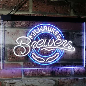 Milwaukee Brewers Logo 1 Neon-Like LED Sign - Legacy Edition