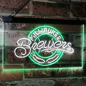 Milwaukee Brewers Logo 1 Neon-Like LED Sign - Legacy Edition
