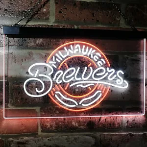 Milwaukee Brewers Logo 1 Neon-Like LED Sign - Legacy Edition