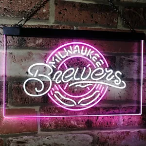 Milwaukee Brewers Logo 1 Neon-Like LED Sign - Legacy Edition