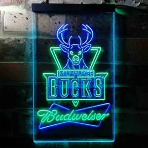Milwaukee Bucks Budweiser Neon-Like LED Sign