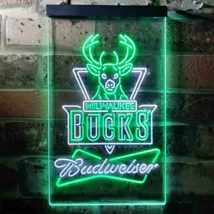 Milwaukee Bucks Budweiser Neon-Like LED Sign