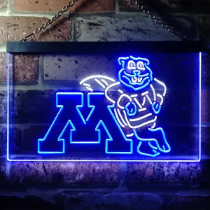 Minnesota Golden Gophers Logo Neon-Like LED Sign