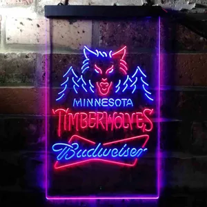 Minnesota Timberwolves Budweiser Neon-Like LED Sign