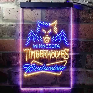Minnesota Timberwolves Budweiser Neon-Like LED Sign