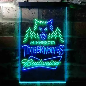 Minnesota Timberwolves Budweiser Neon-Like LED Sign