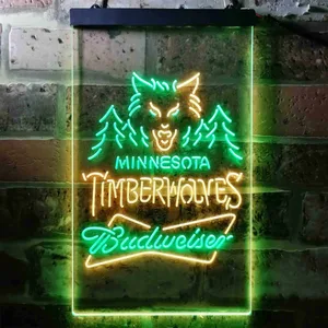 Minnesota Timberwolves Budweiser Neon-Like LED Sign