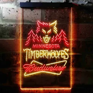 Minnesota Timberwolves Budweiser Neon-Like LED Sign