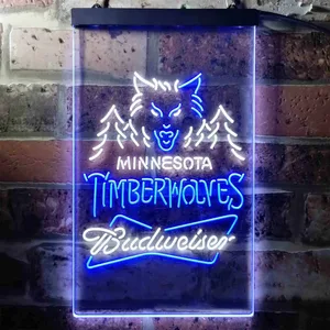 Minnesota Timberwolves Budweiser Neon-Like LED Sign