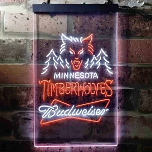 Minnesota Timberwolves Budweiser Neon-Like LED Sign