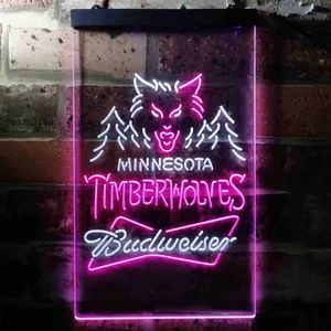 Minnesota Timberwolves Budweiser Neon-Like LED Sign