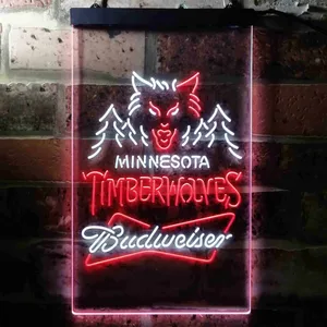 Minnesota Timberwolves Budweiser Neon-Like LED Sign