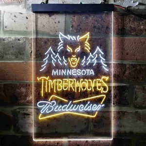 Minnesota Timberwolves Budweiser Neon-Like LED Sign