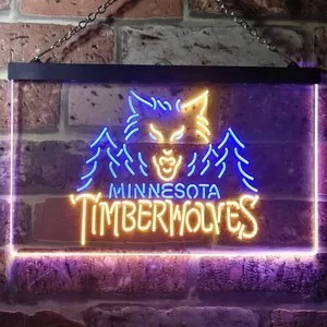 Minnesota Timberwolves Logo 1 Neon-Like LED Sign - Legacy Edition