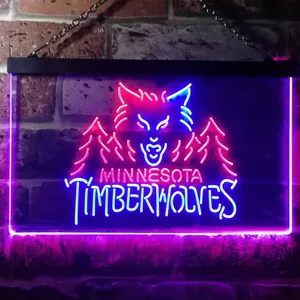 Minnesota Timberwolves Logo 1 Neon-Like LED Sign - Legacy Edition