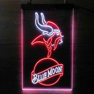 Minnesota Vikings Blue Moon Neon-Like LED Sign