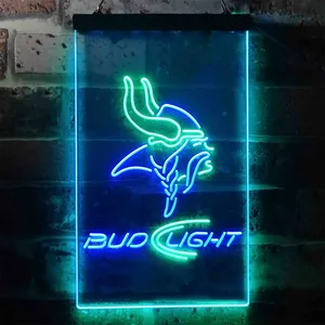 Minnesota Vikings Bud Light Neon-Like LED Sign