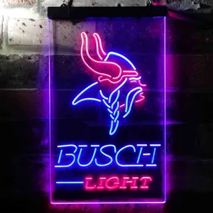 Minnesota Vikings Busch Light Neon-Like LED Sign