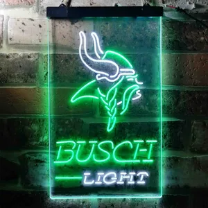 Minnesota Vikings Busch Light Neon-Like LED Sign