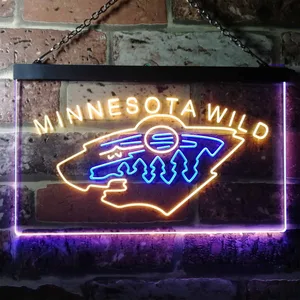 Minnesota Wild Logo 1 Neon-Like LED Sign - Legacy Edition