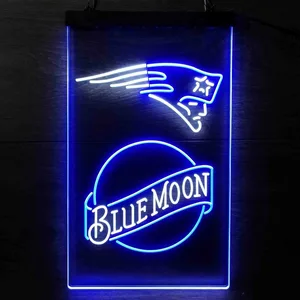 New England Patriots Blue Moon Neon-Like LED Sign