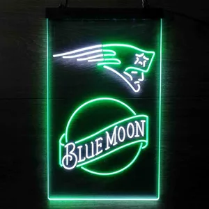New England Patriots Blue Moon Neon-Like LED Sign