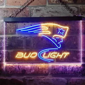 New England Patriots Bud Light Neon-Like LED Sign